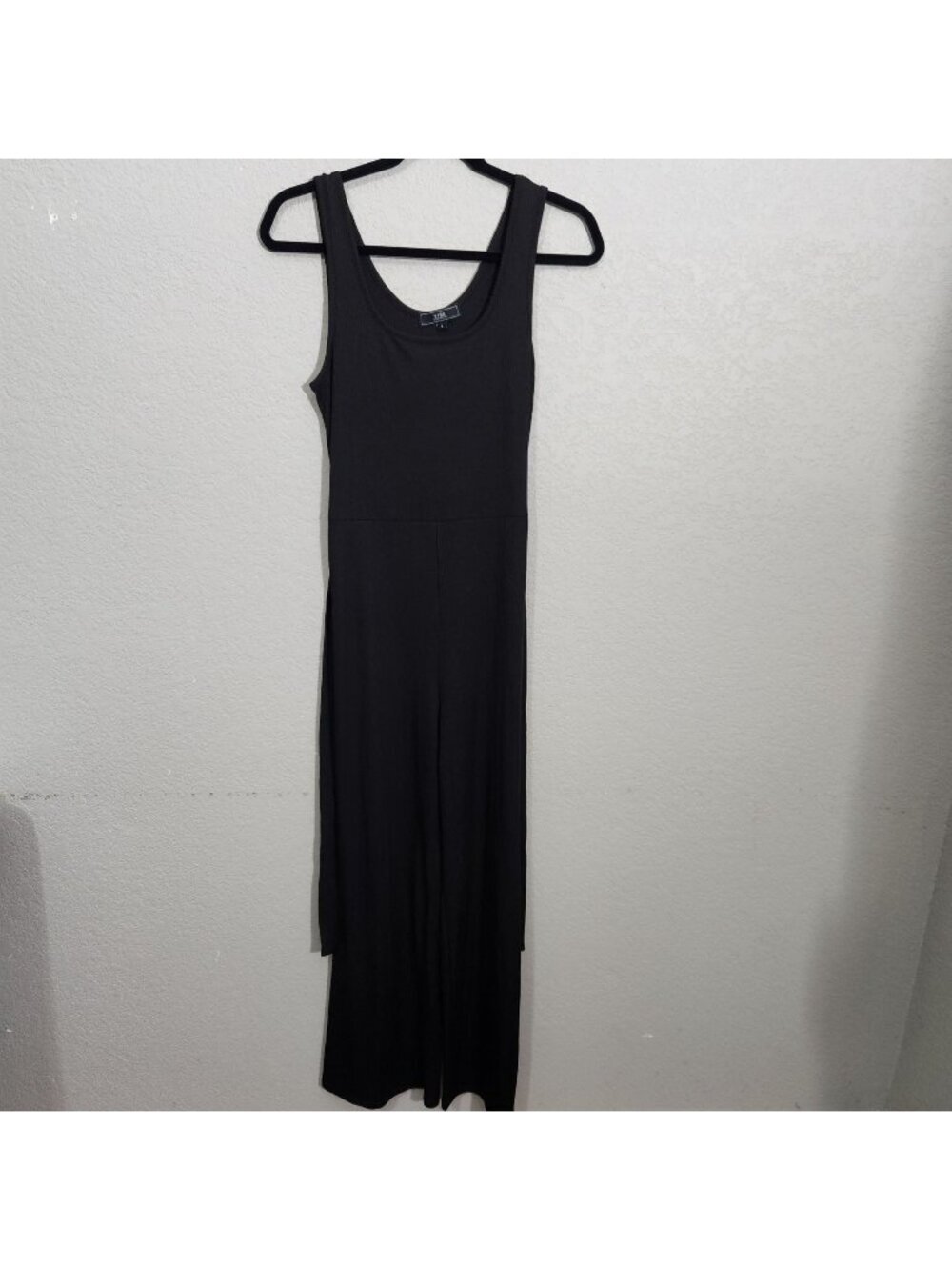 Vibe Sportswear Jumpsuit Size L Black Wide Leg Ribbed
